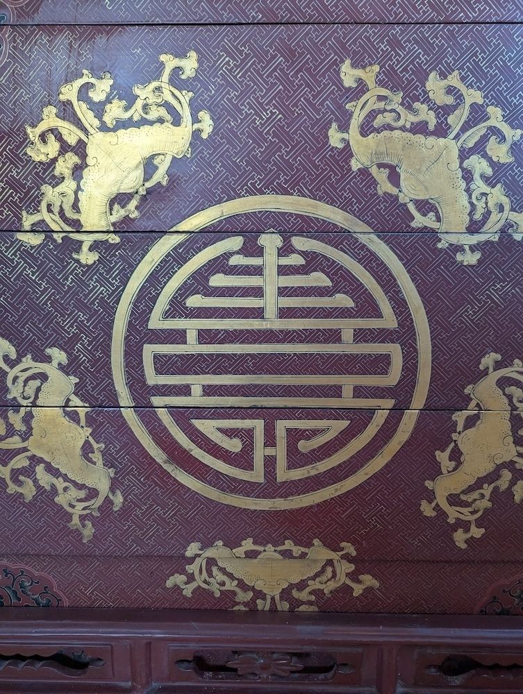 Newly Reduced Stunning Pair Of Gilded And Hand Painted Chinese Wedding Dowry Chests photo Furniture