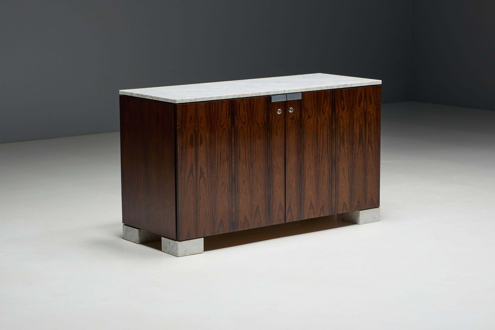 Carrara Marble And Rosewood Cabinet By Alfred Hendrickx, Belgium, 1960s photo 3364.0
