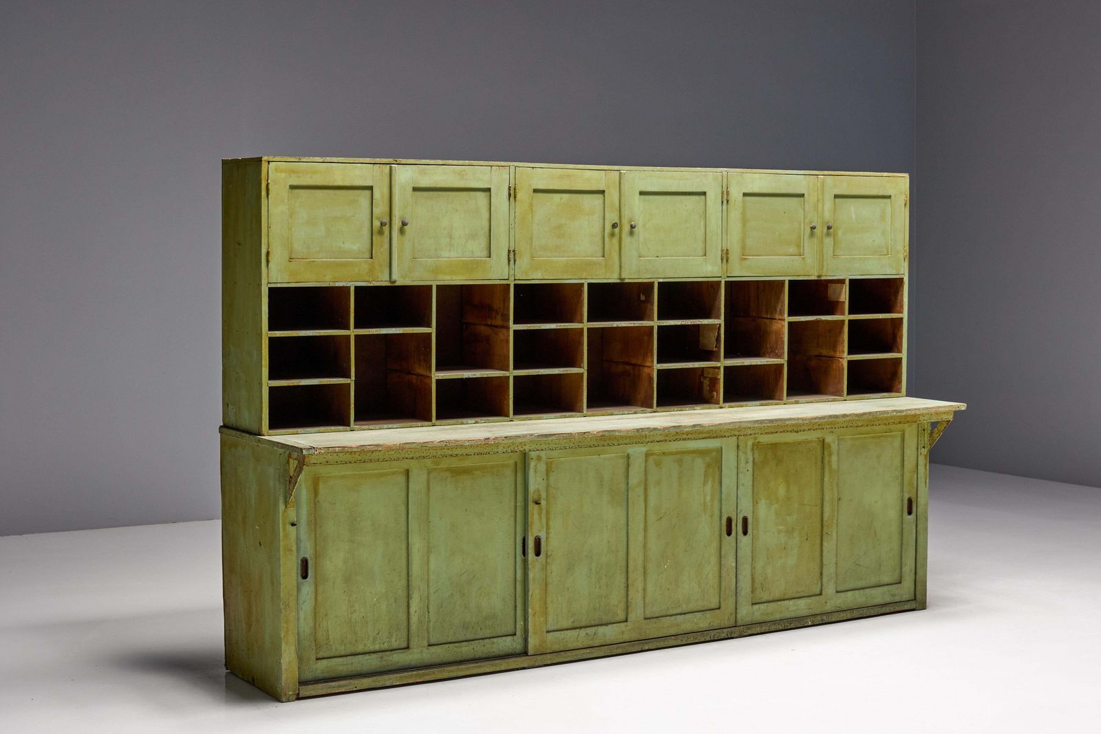 Primitive Green Apothecary Cabinet, France, 19th Century photo furniture