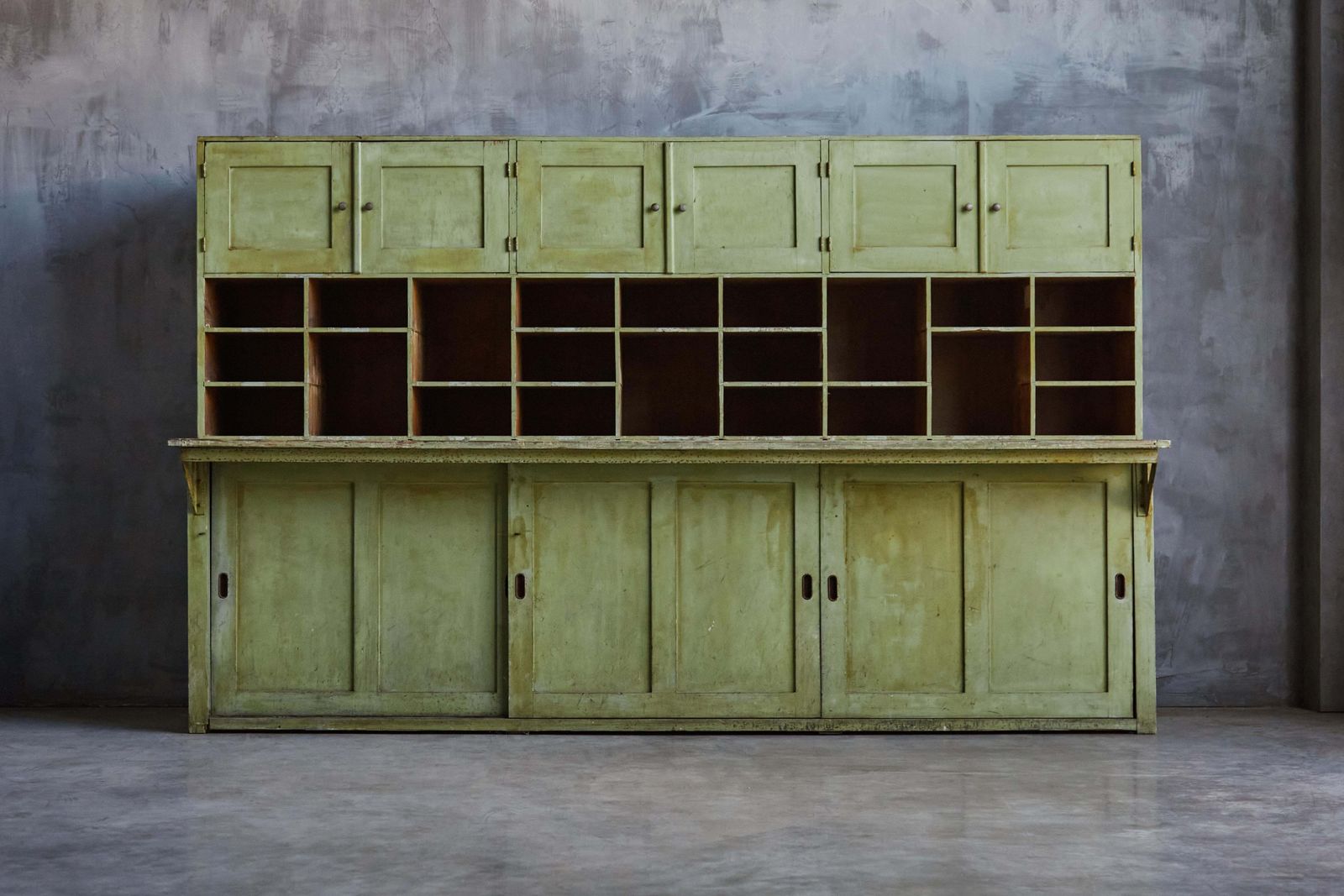 Primitive Green Apothecary Cabinet, France, 19th Century photo Furniture