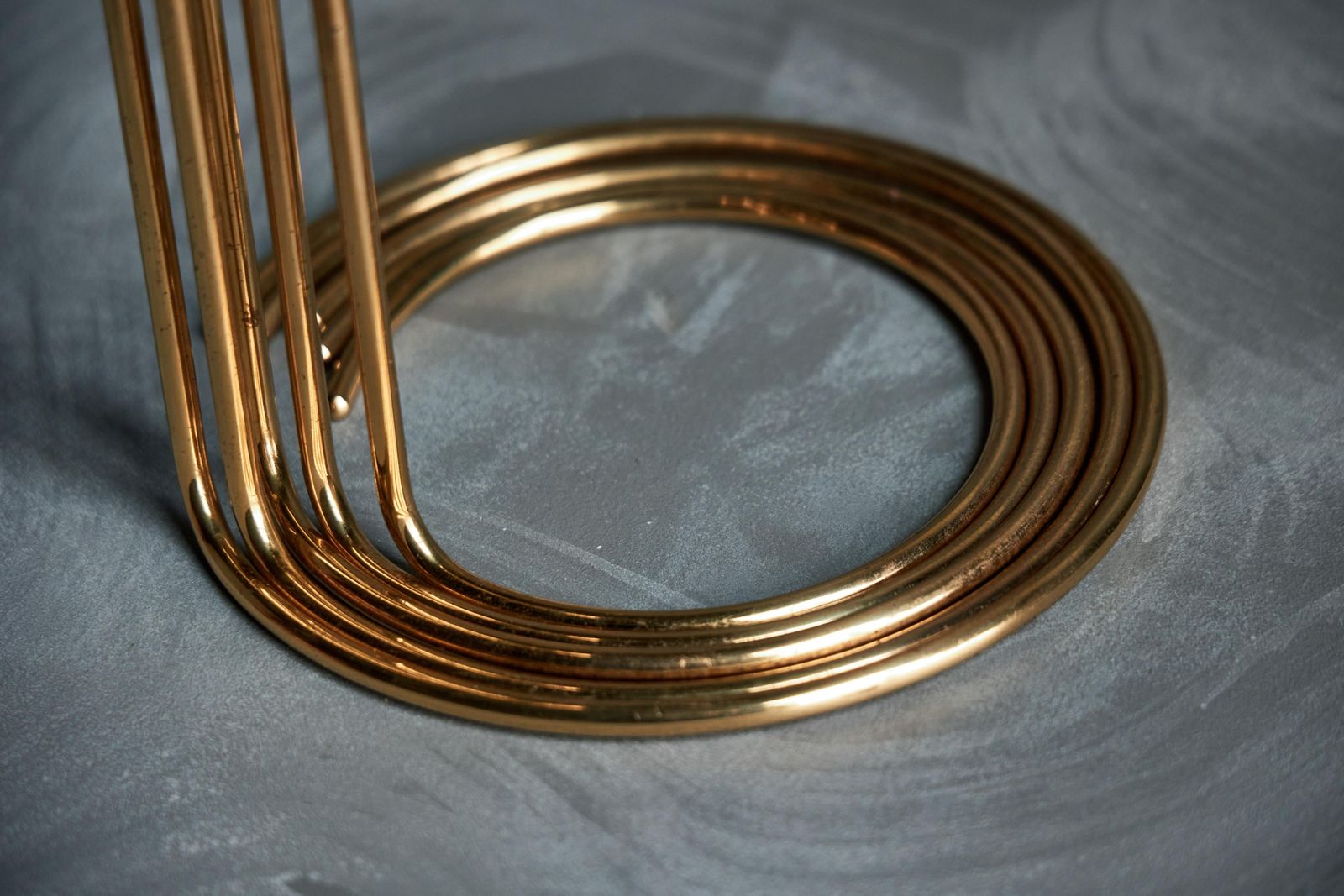 photo vintage Elegant Brass Candle Holder Set, Denmark, 1960s
