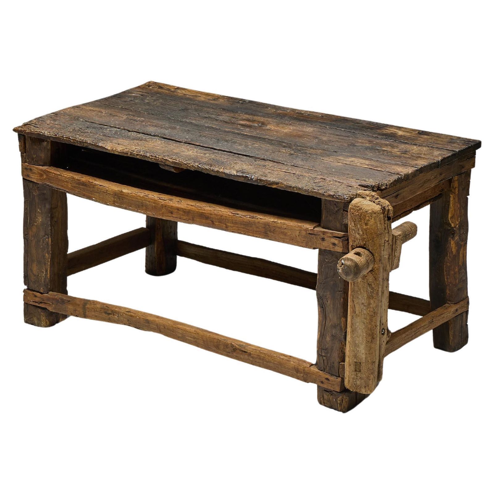 Rustic Primitive Working Bench, France, Early 19th Century
