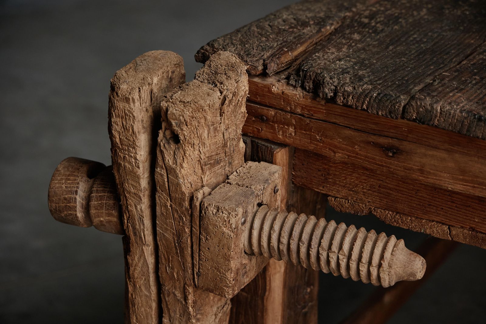 Rustic Primitive Working Bench, France, Early 19th Century photo Furniture