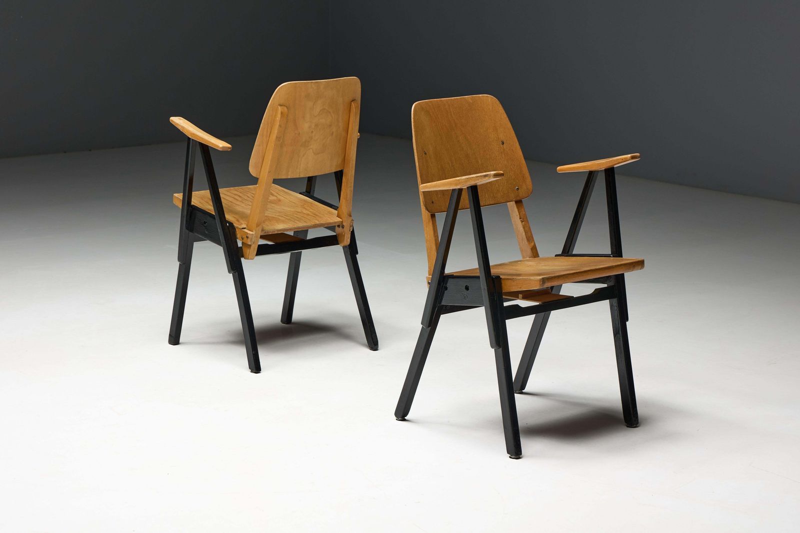 Furniture Palais De Tokyo Armchairs By Ermeloo Zwager, Netherlands, 1950s photo
