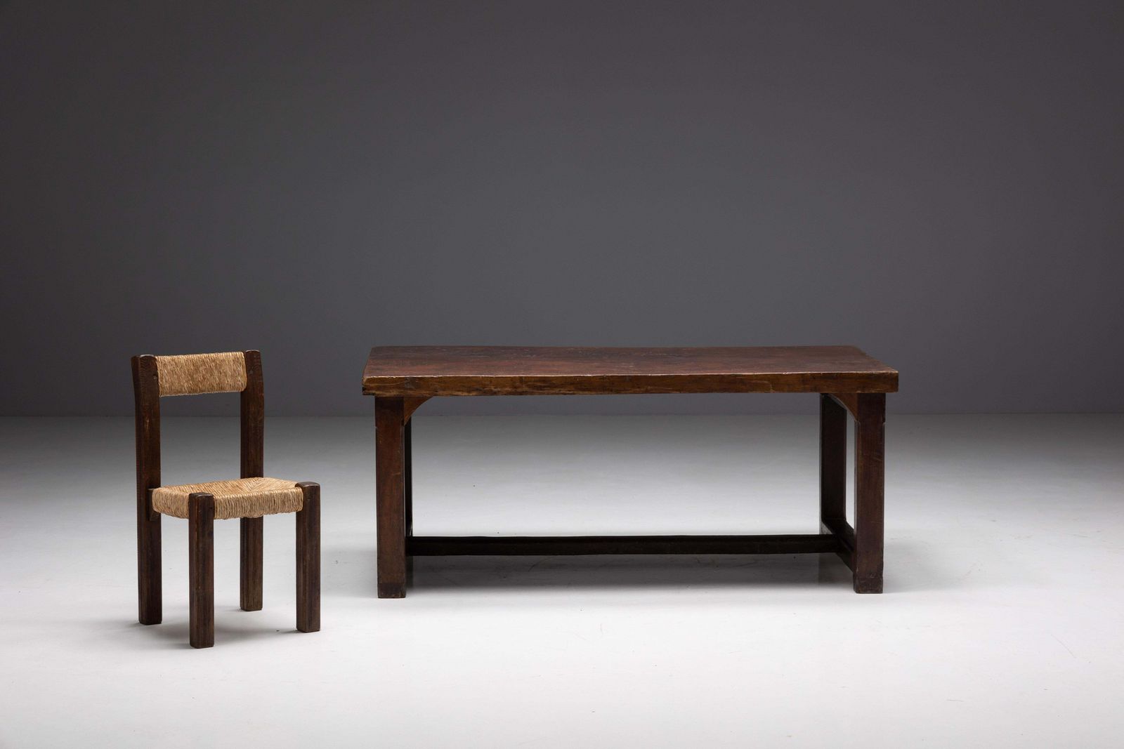 Brutalist Art Populaire Dining Table, France, 19th Century photo Furniture
