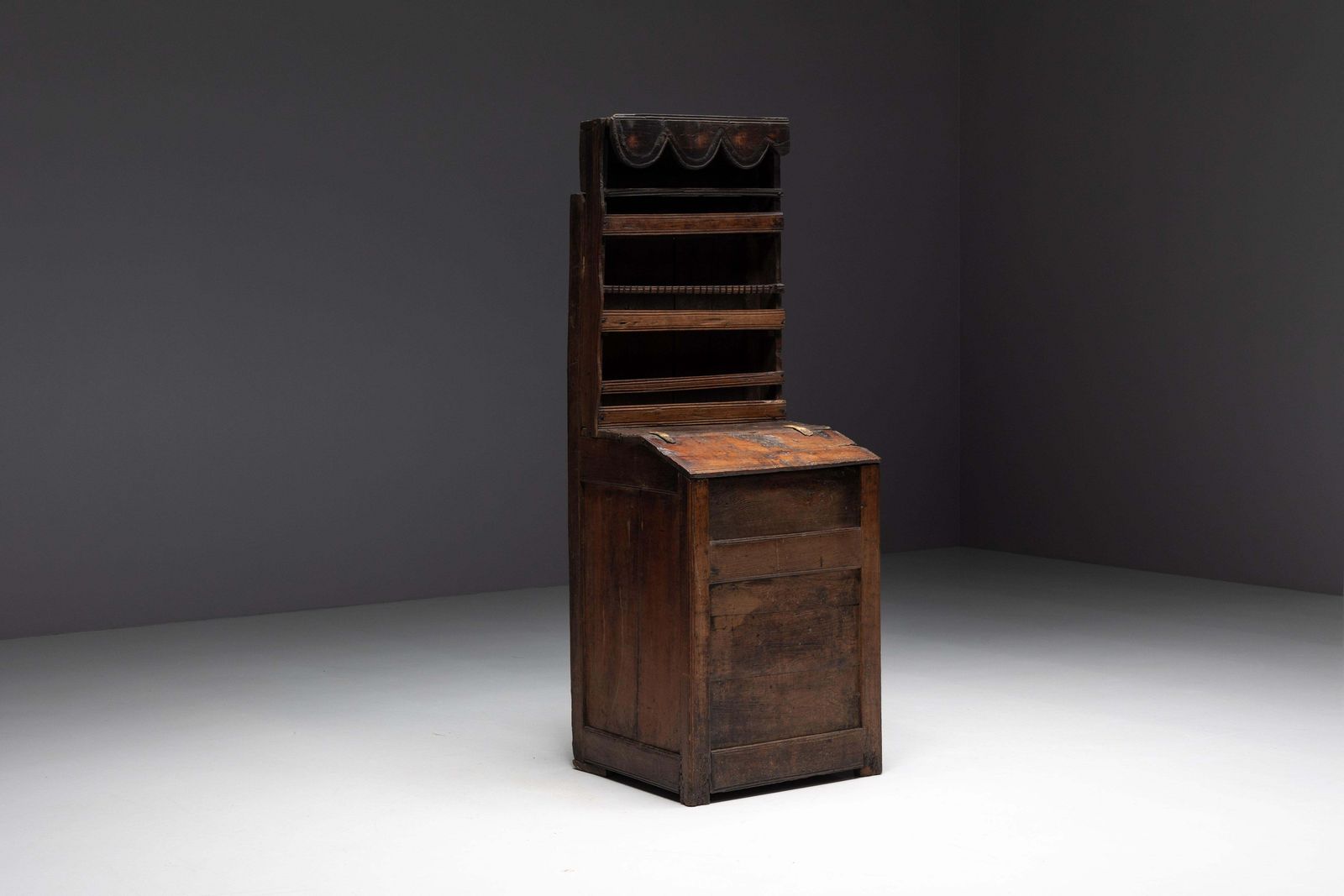Primitive Folk Art Shelving Cupboard, France, 19th Century photo vinterior