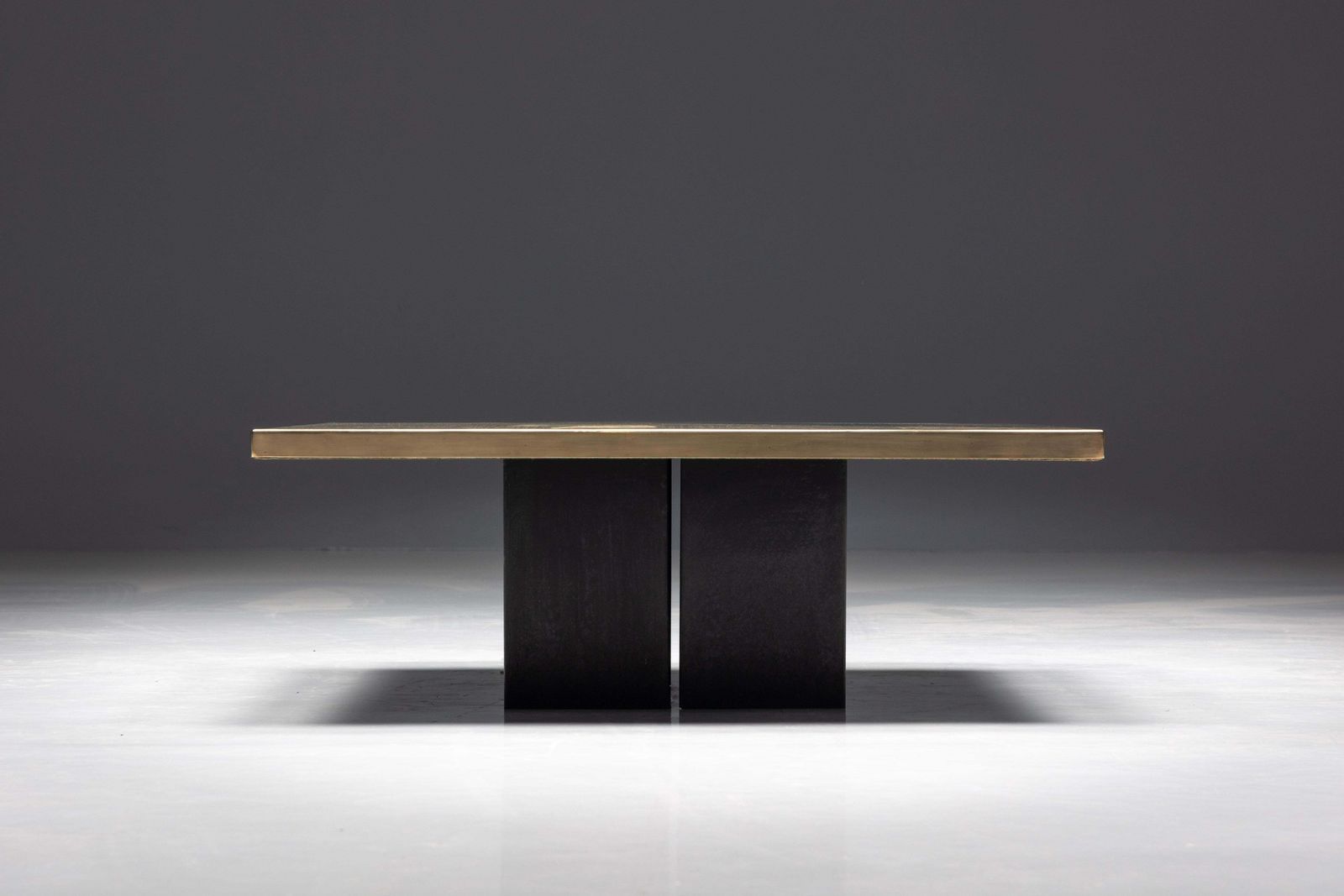 Brass Etched Coffee Table By Christian Heckscher, Belgium, 1970s photo 6569.0