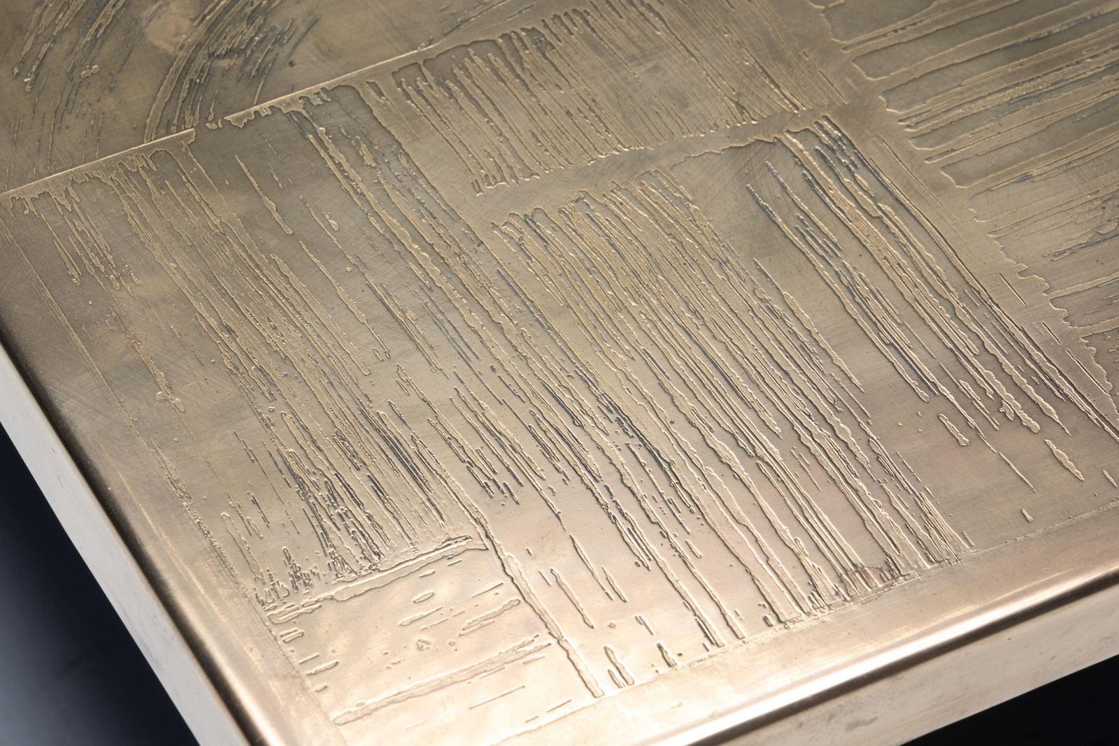 photo vinterior Brass Etched Coffee Table By Christian Heckscher, Belgium, 1970s