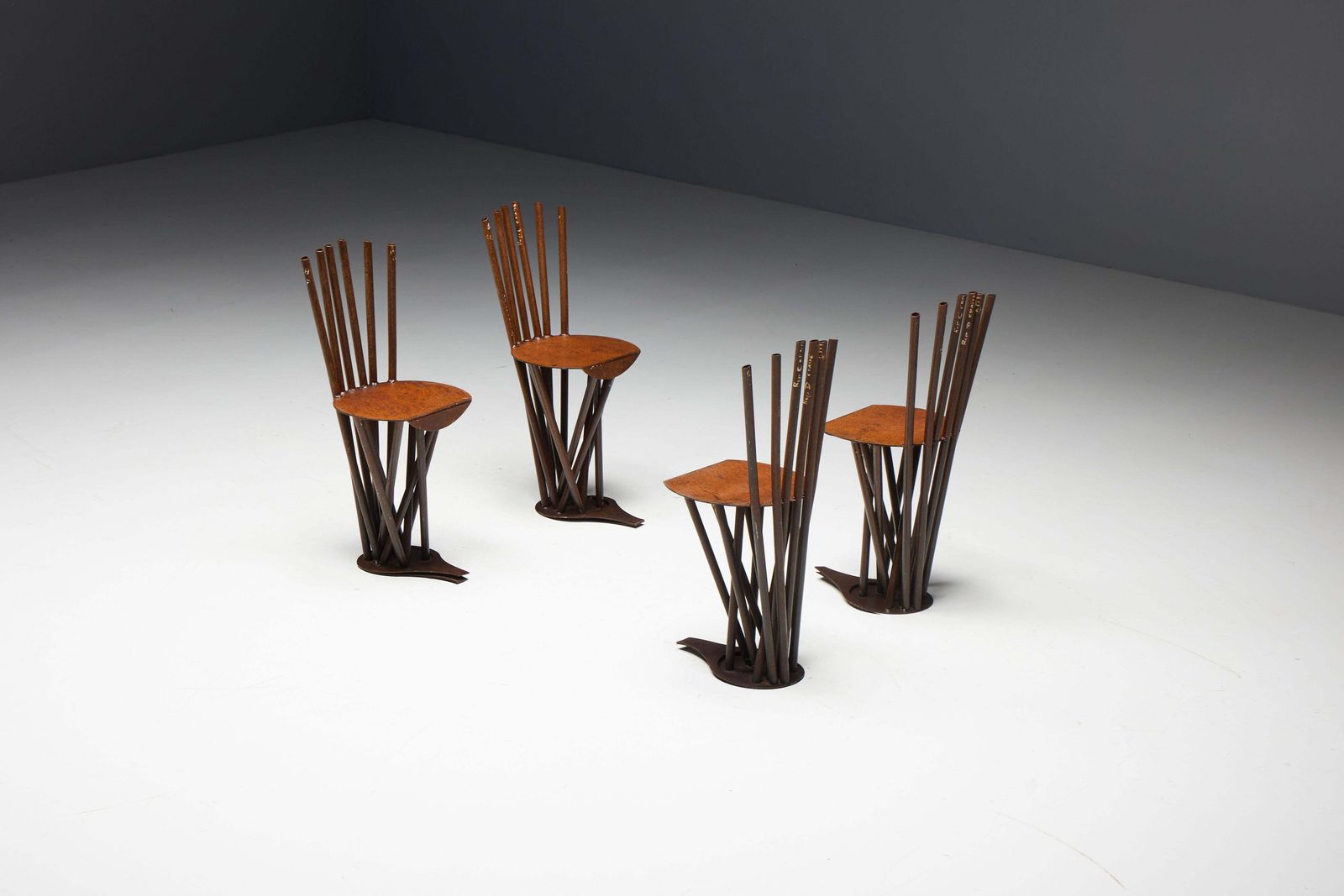 photo for sale Industrial Wabi Sabi Primitive Chairs, France, 1950s
