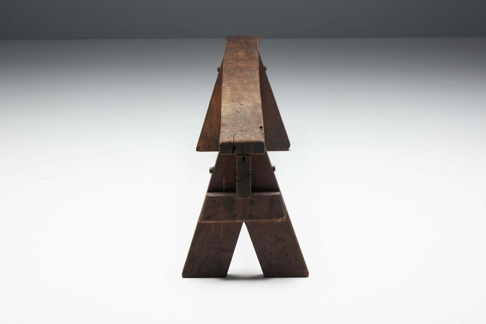 photo for sale Brutalist Folk Art Benches, France, 19th Century