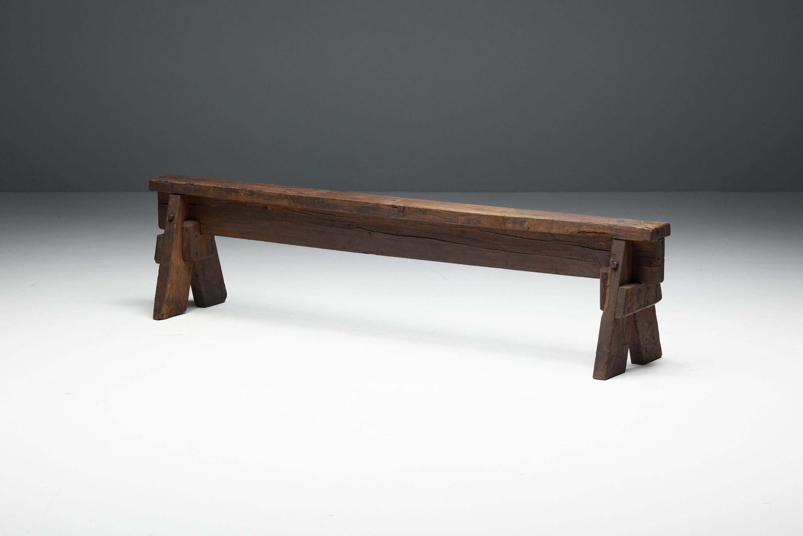 1979.0 Brutalist Folk Art Benches, France, 19th Century photo