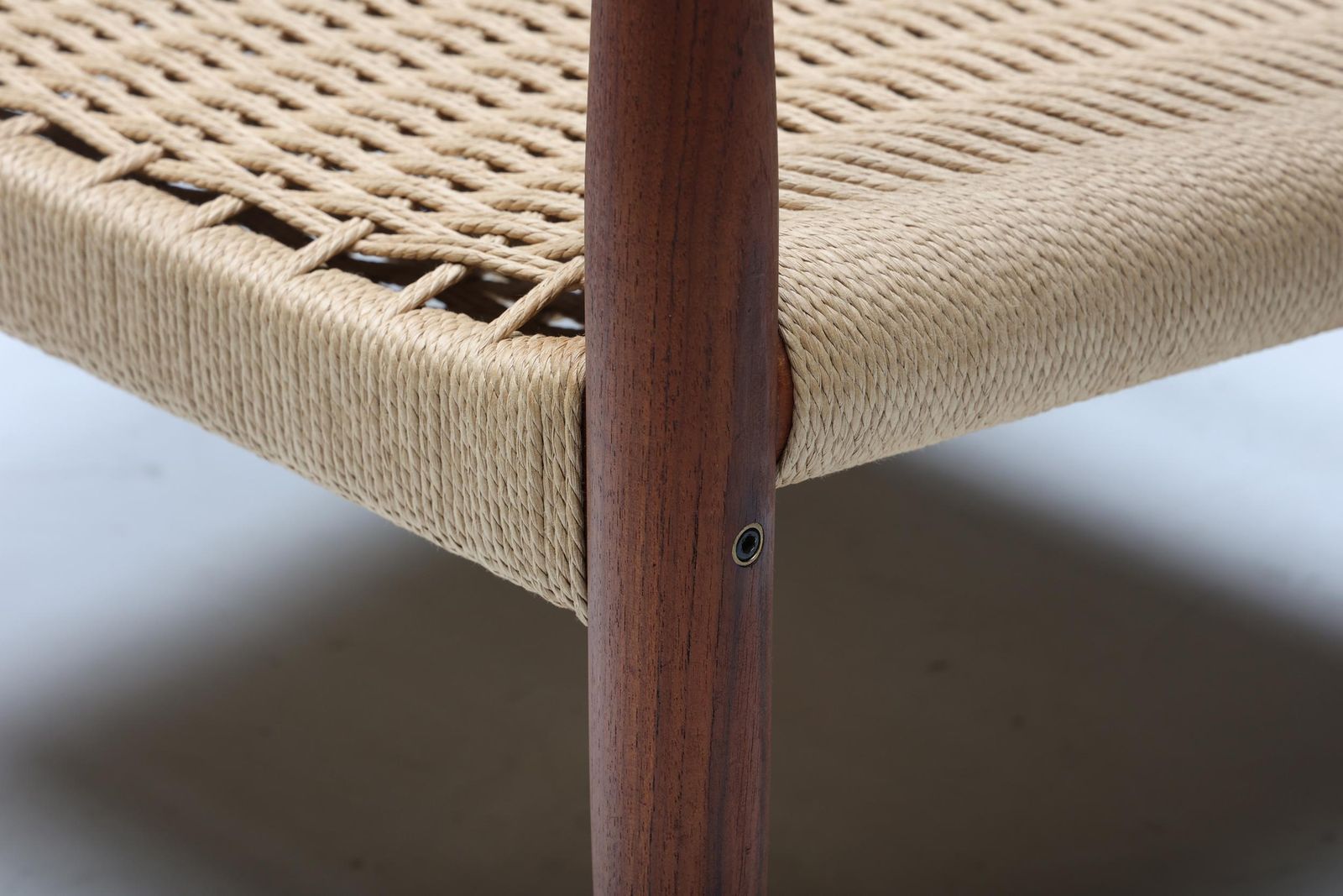 1563.0 Scandinavian Wooden Armchair With Cord Webbing, 1960s photo