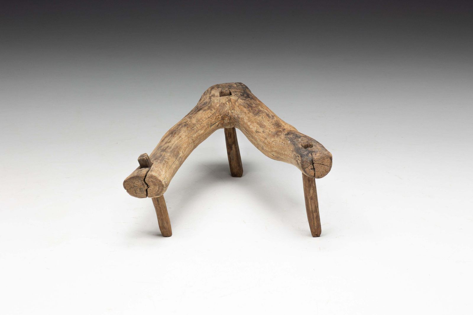 Wabi Sabi Primitive Tripod Stool, France, 18th Century photo for sale