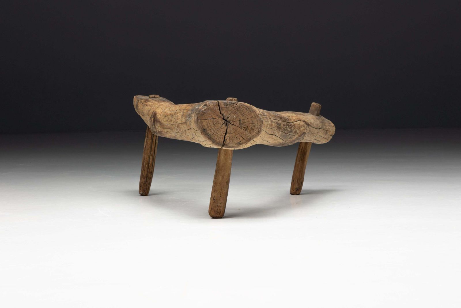 1820.0 Wabi Sabi Primitive Tripod Stool, France, 18th Century photo