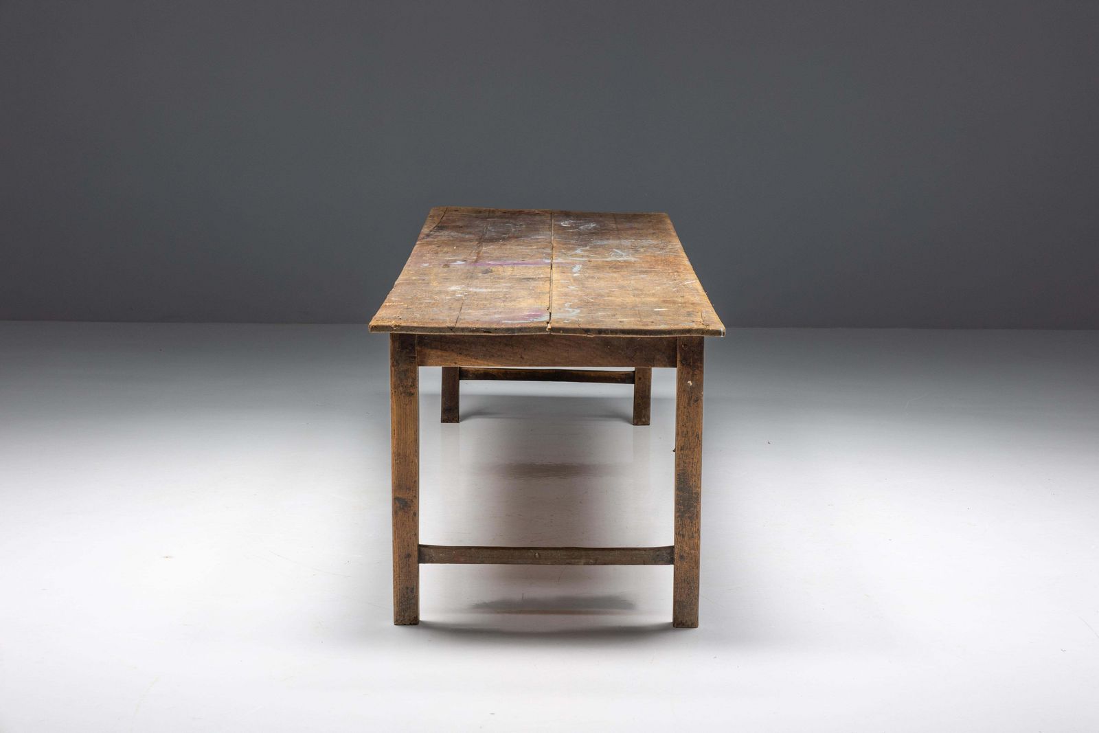 photo furniture Rustic Primitive Farmhouse Dining Table, France, 19th Century