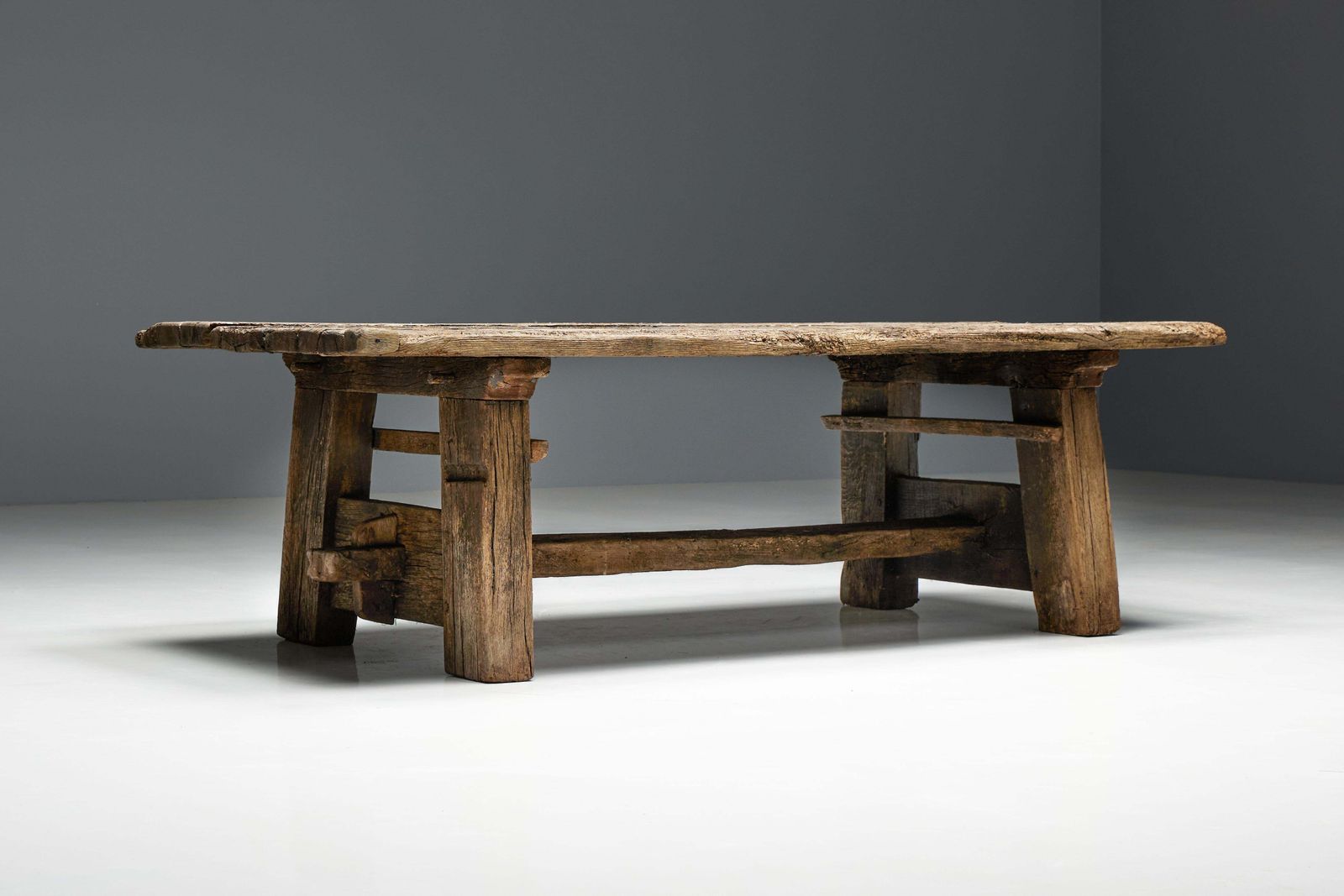Primitive Wabi Sabi Side Table, France, 19th Century photo vinterior