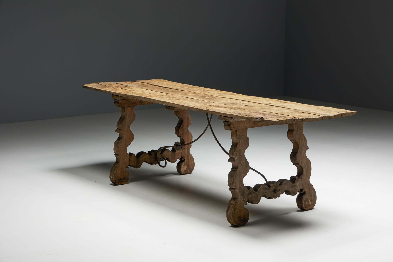 photo buy Rustic Folk Art Trestle Table, Spain, 19th Century