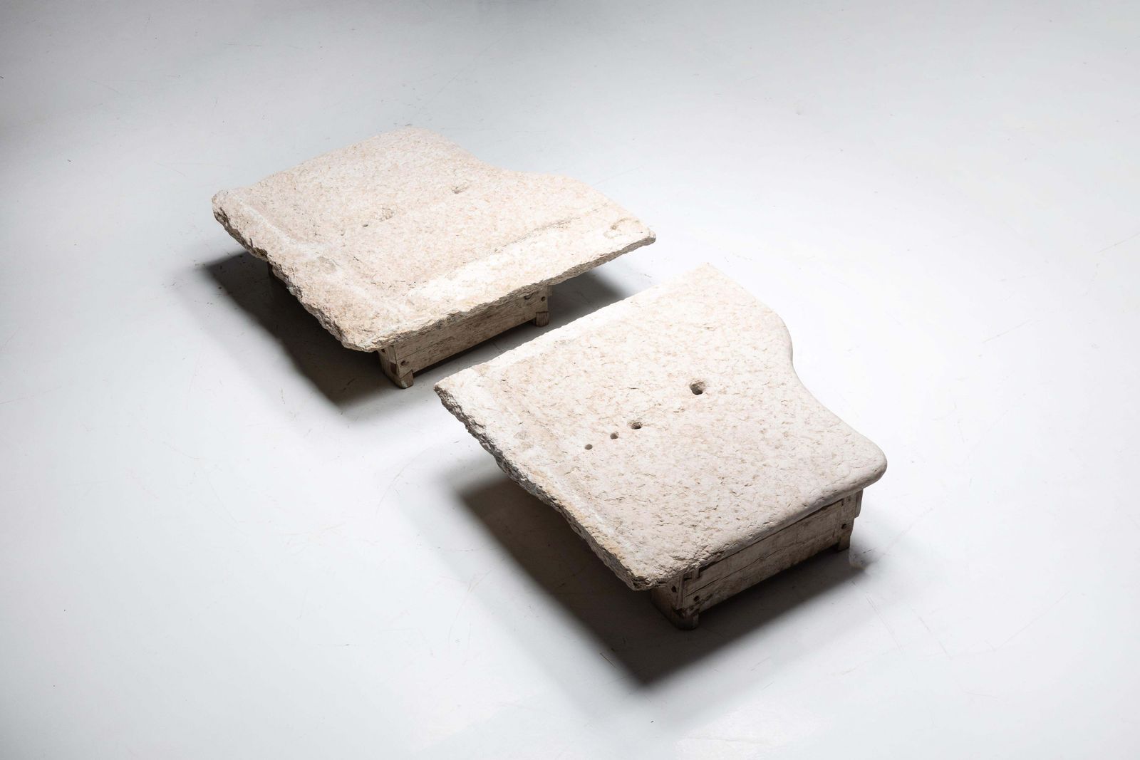 Robust Farm Stone Coffee Tables, Italy, 19th Century photo vintage
