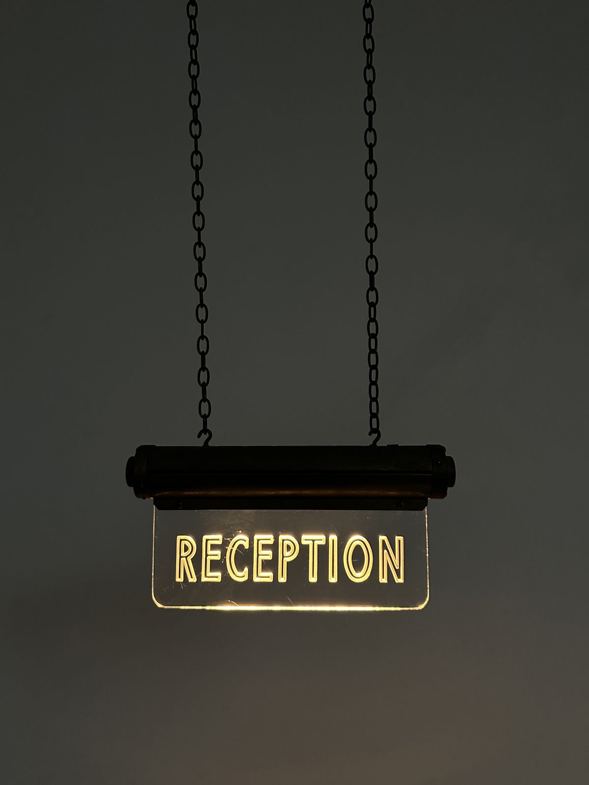 Antique Brass Illuminated Advertising Internalite Cinema Reception Sign By Flambosign photo Home Decor