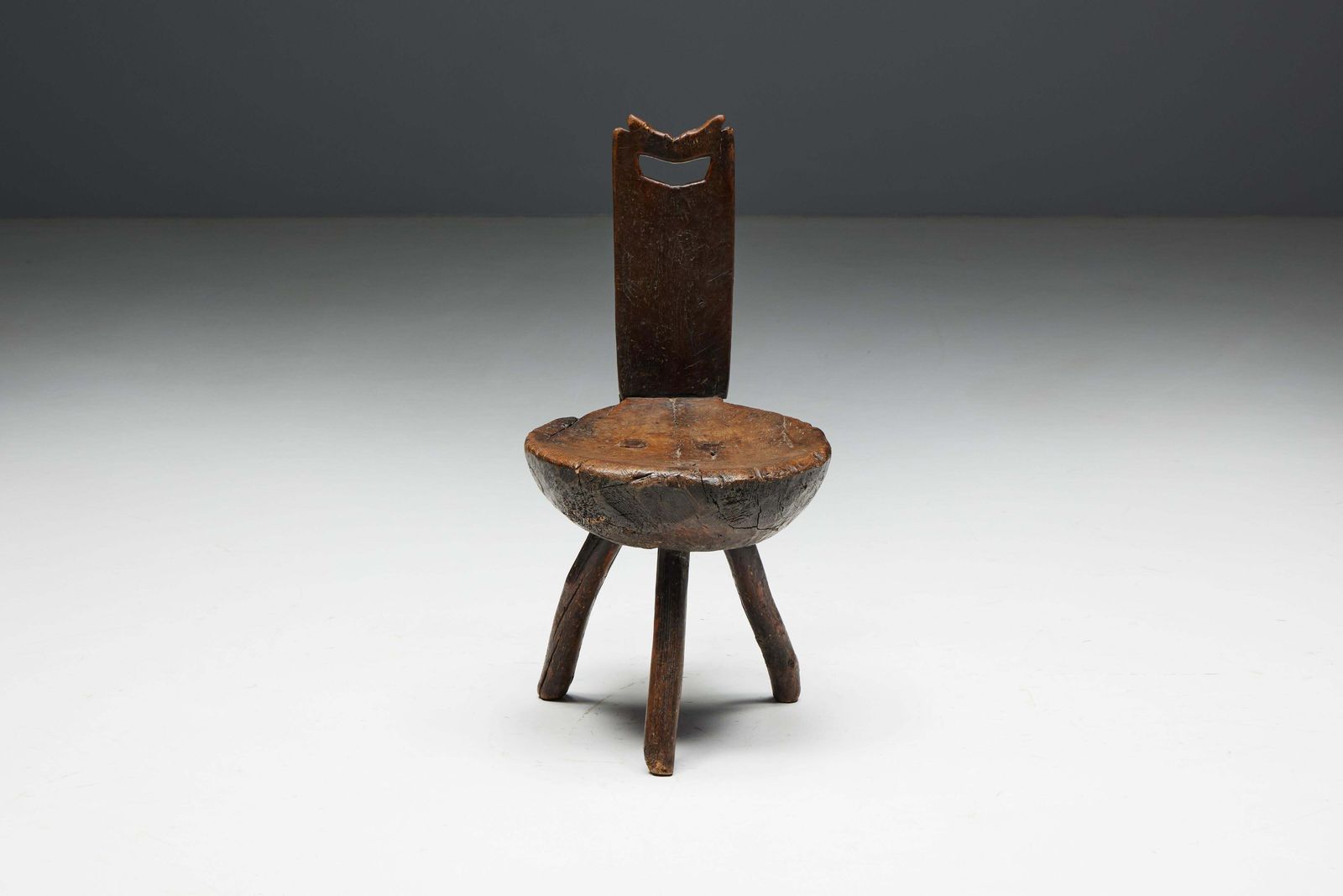 Brutalist Wabi Sabi Tripod Alpine Chairs, France, 19th Century photo 2414.0