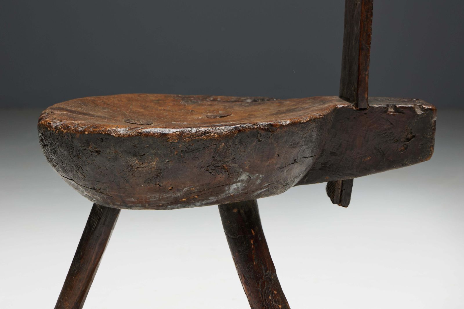 2414.0 Brutalist Wabi Sabi Tripod Alpine Chairs, France, 19th Century photo