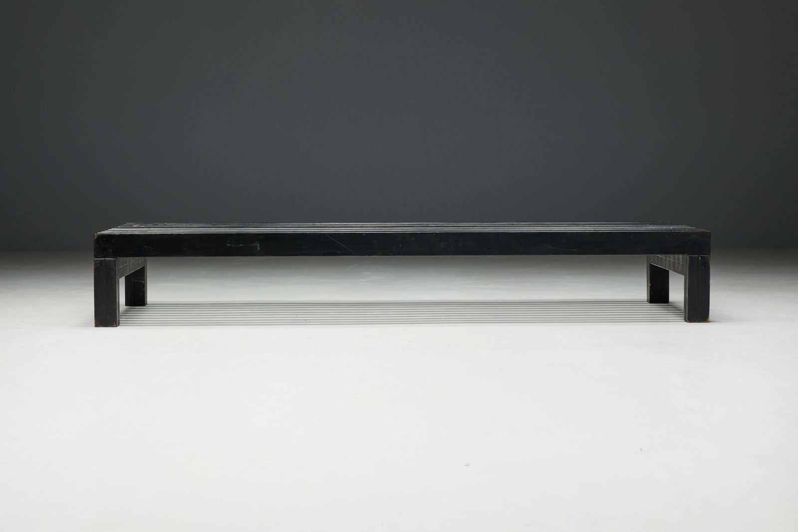 Mid Century Slatted Bench Or Coffee Table, France, 1960s photo for sale