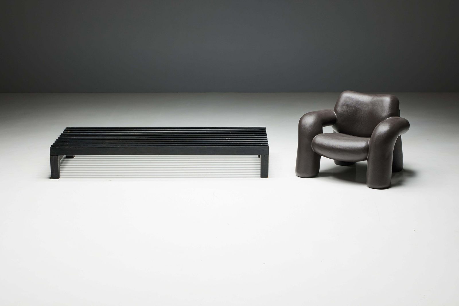 photo for sale Mid Century Slatted Bench Or Coffee Table, France, 1960s