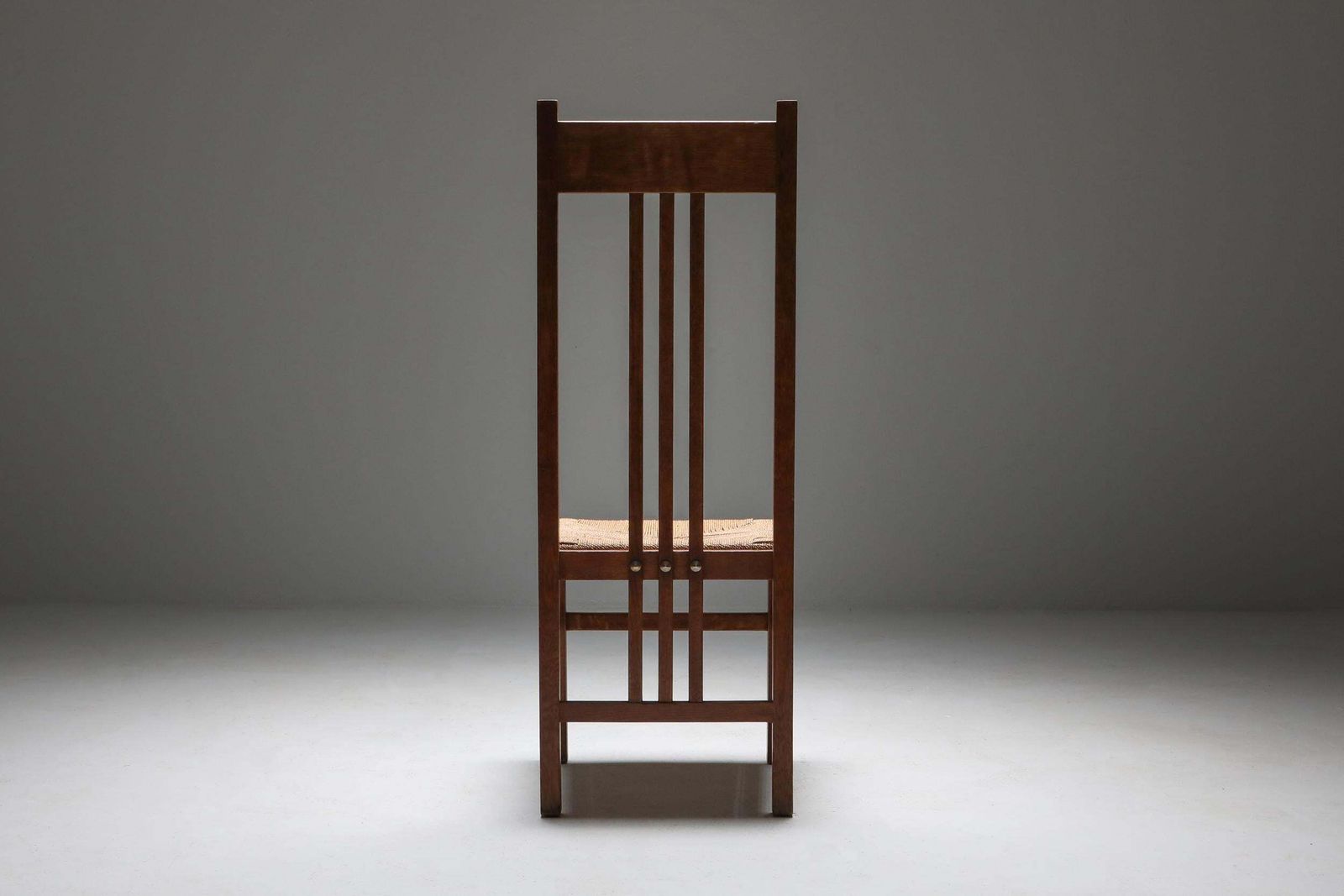 Dutch Modernist High Back Chairs With Cord Seating, 1920s photo Furniture