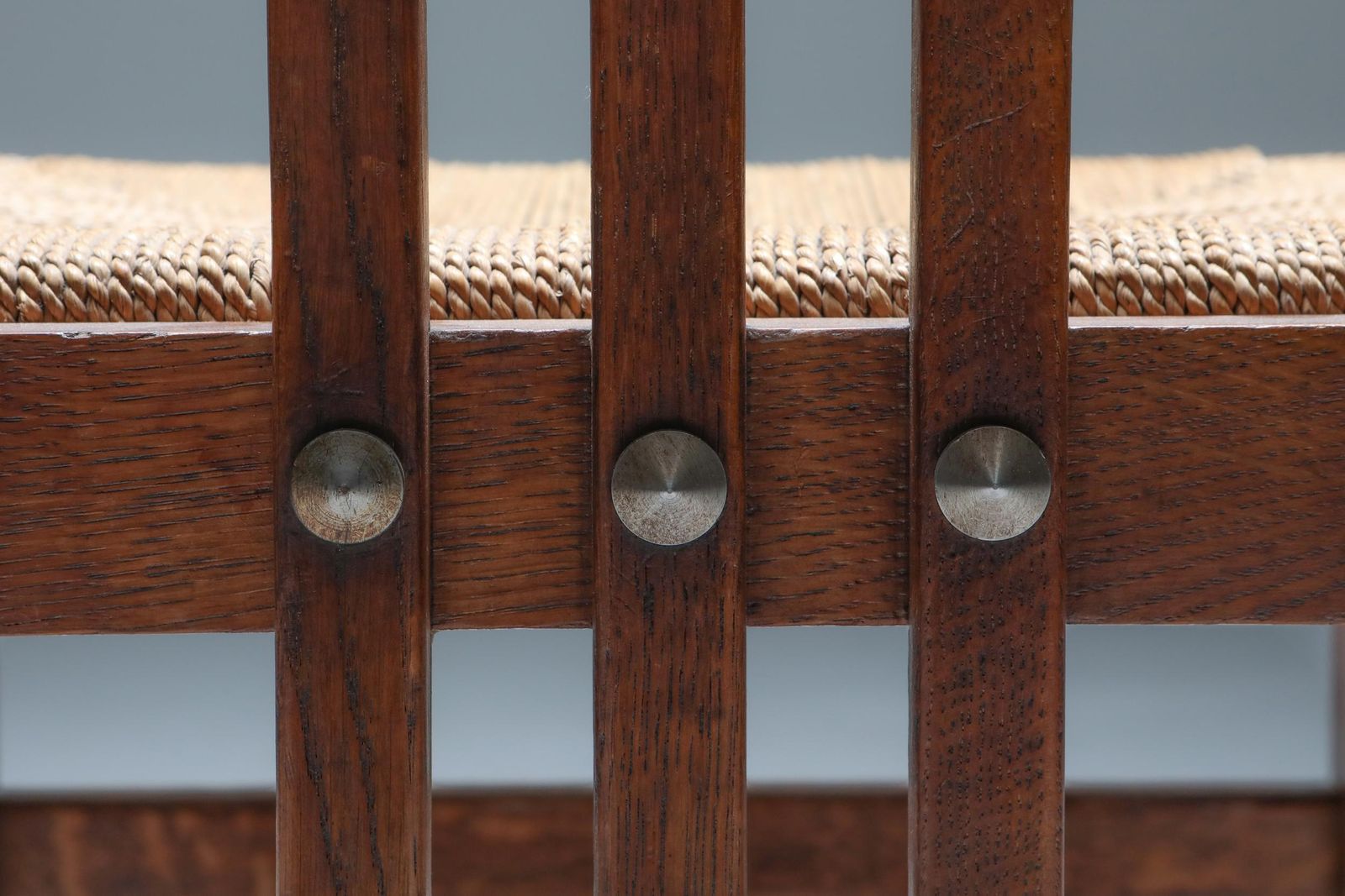 photo for sale Dutch Modernist High Back Chairs With Cord Seating, 1920s