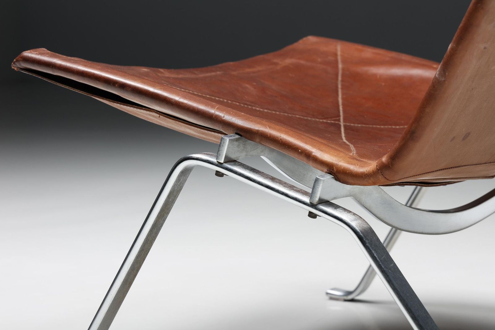 Cognac Leather Pk 22 Poul Kjaerholm Lounge Chair, Scandinavian Modern, 1960's photo Furniture
