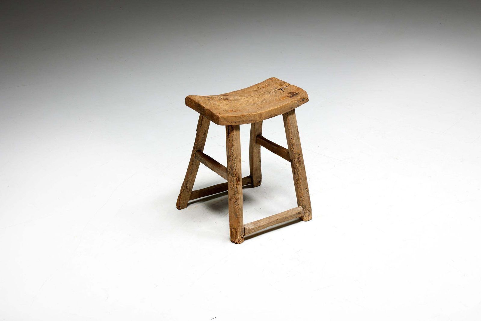 Rustic Folk Art Stool, France, Early 20th Century photo for sale