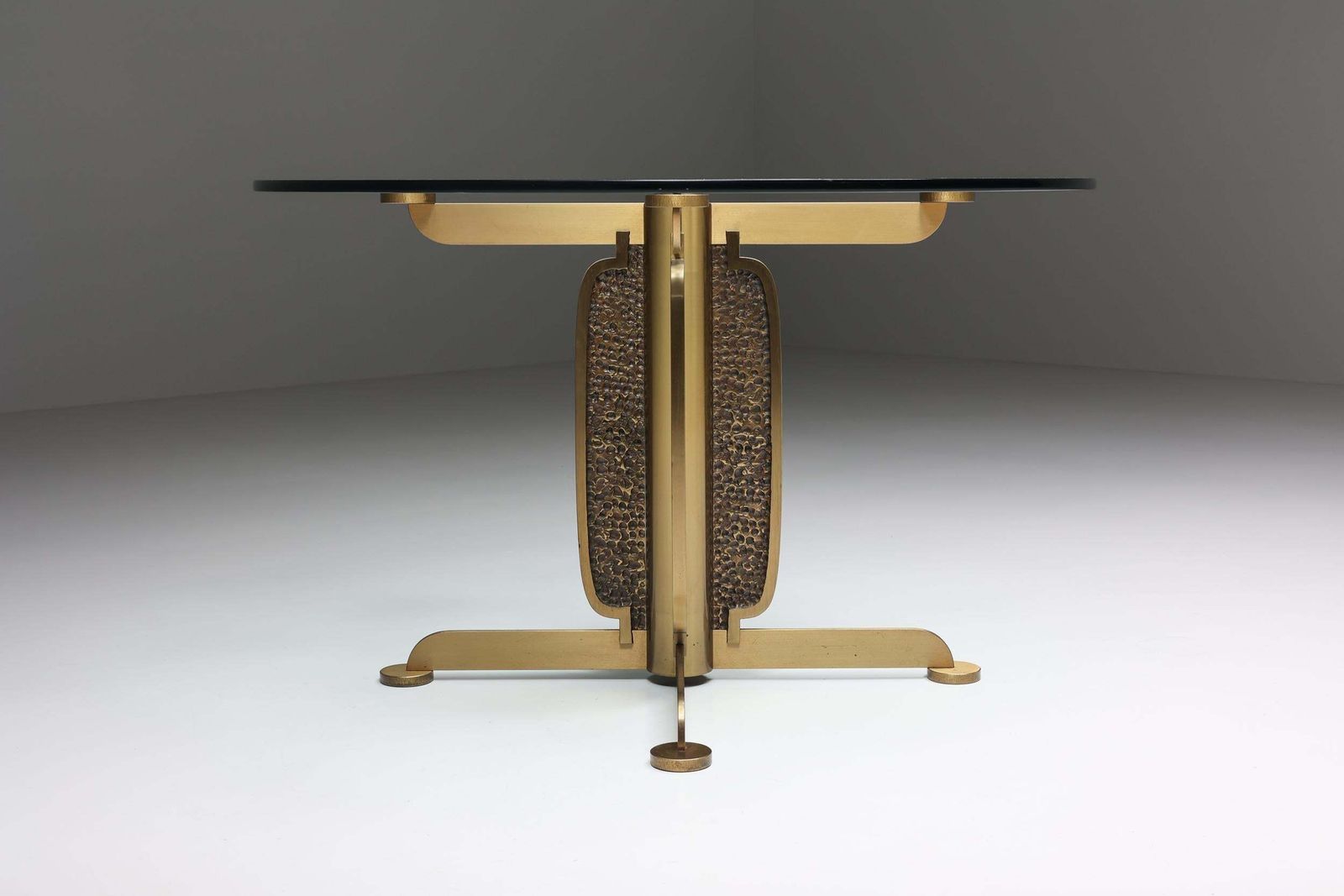Brass Cast Dining Table By Luciano Frigerio, Italy, 1970s photo furniture