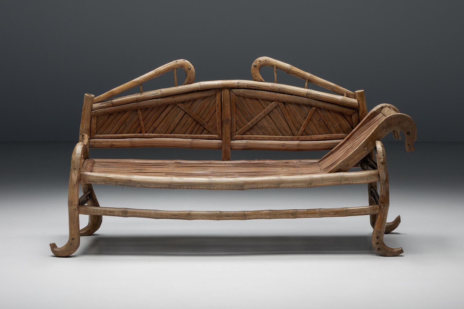 Oriental Bamboo Sofa Bed, 20th Century photo Furniture