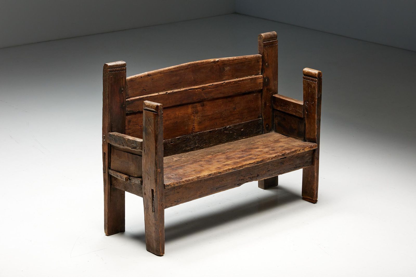 Rustic Folk Art Bench, Spain, 19th Century photo Furniture
