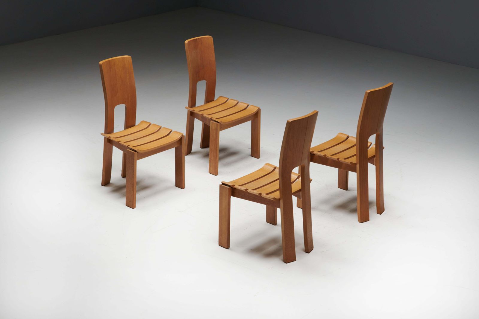 Scandinavian Modern Plywood Dining Chairs, 1970s photo 459.0