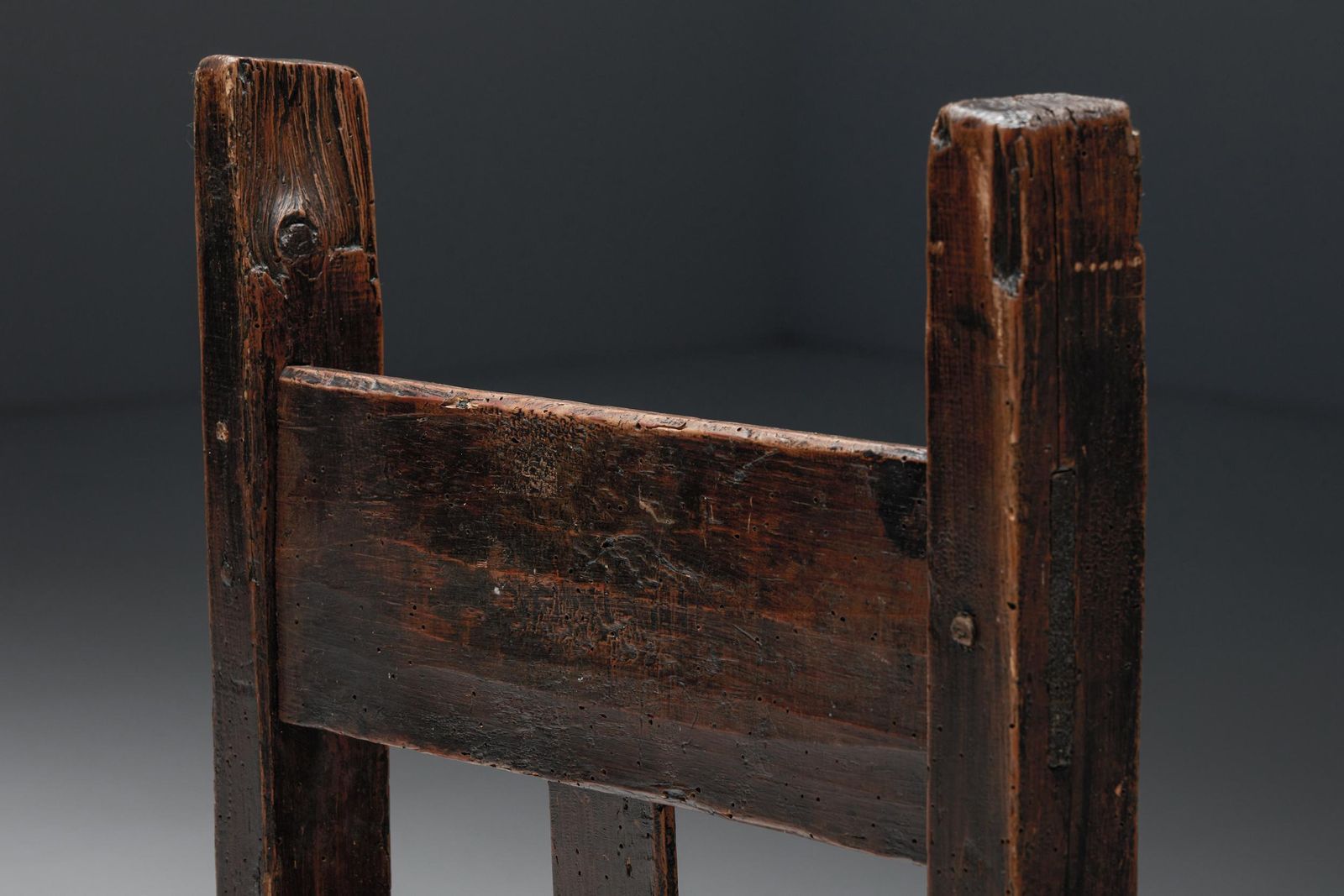 Rustic Wooden Chair, France, 19th Century photo vintage