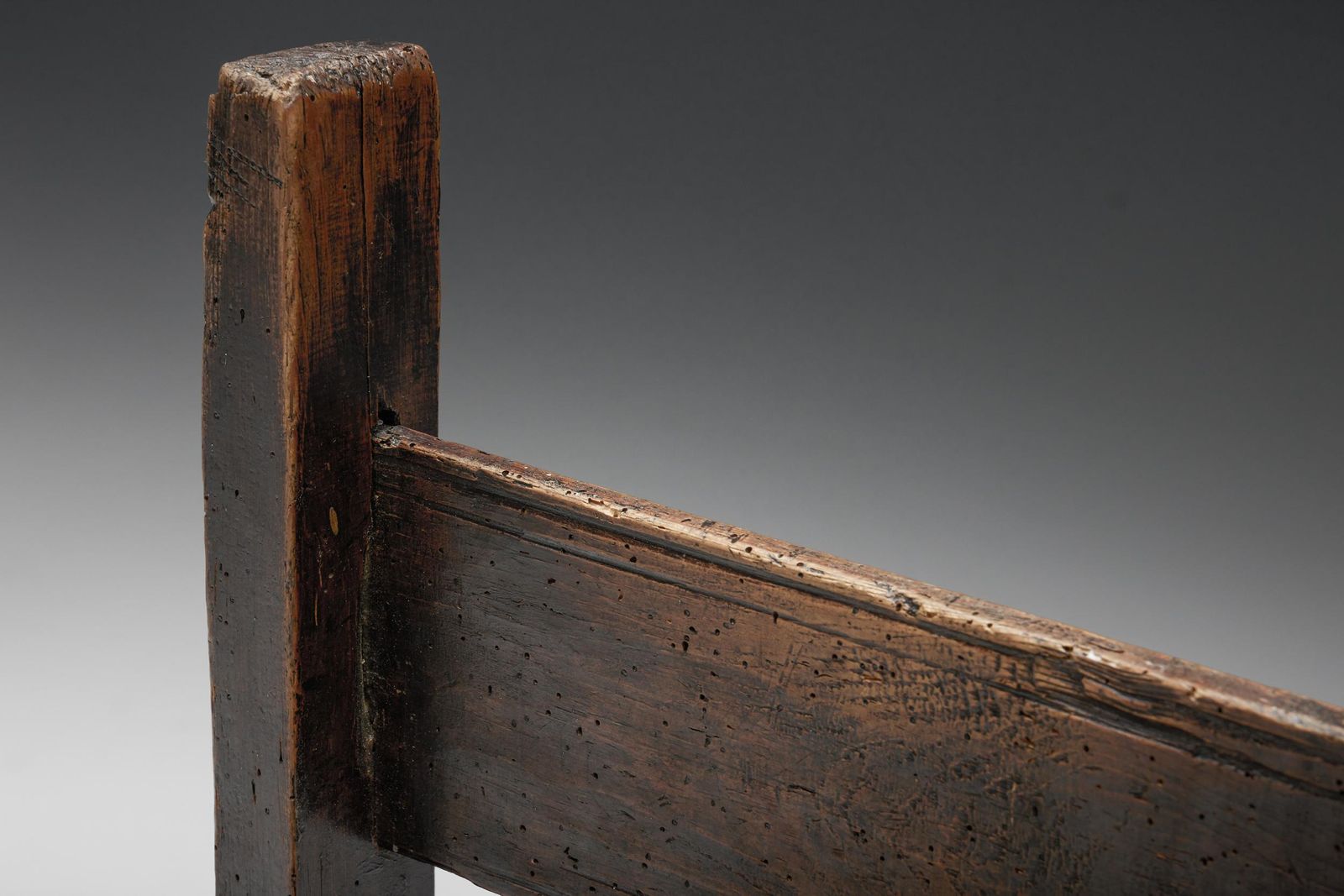 Furniture Rustic Wooden Chair, France, 19th Century photo