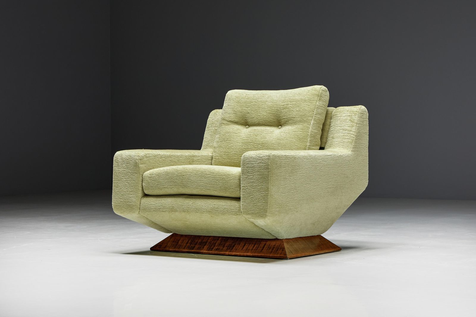 Mid Century Club Chairs In Pierre Frey Chenille, Italy, 1960s photo Furniture