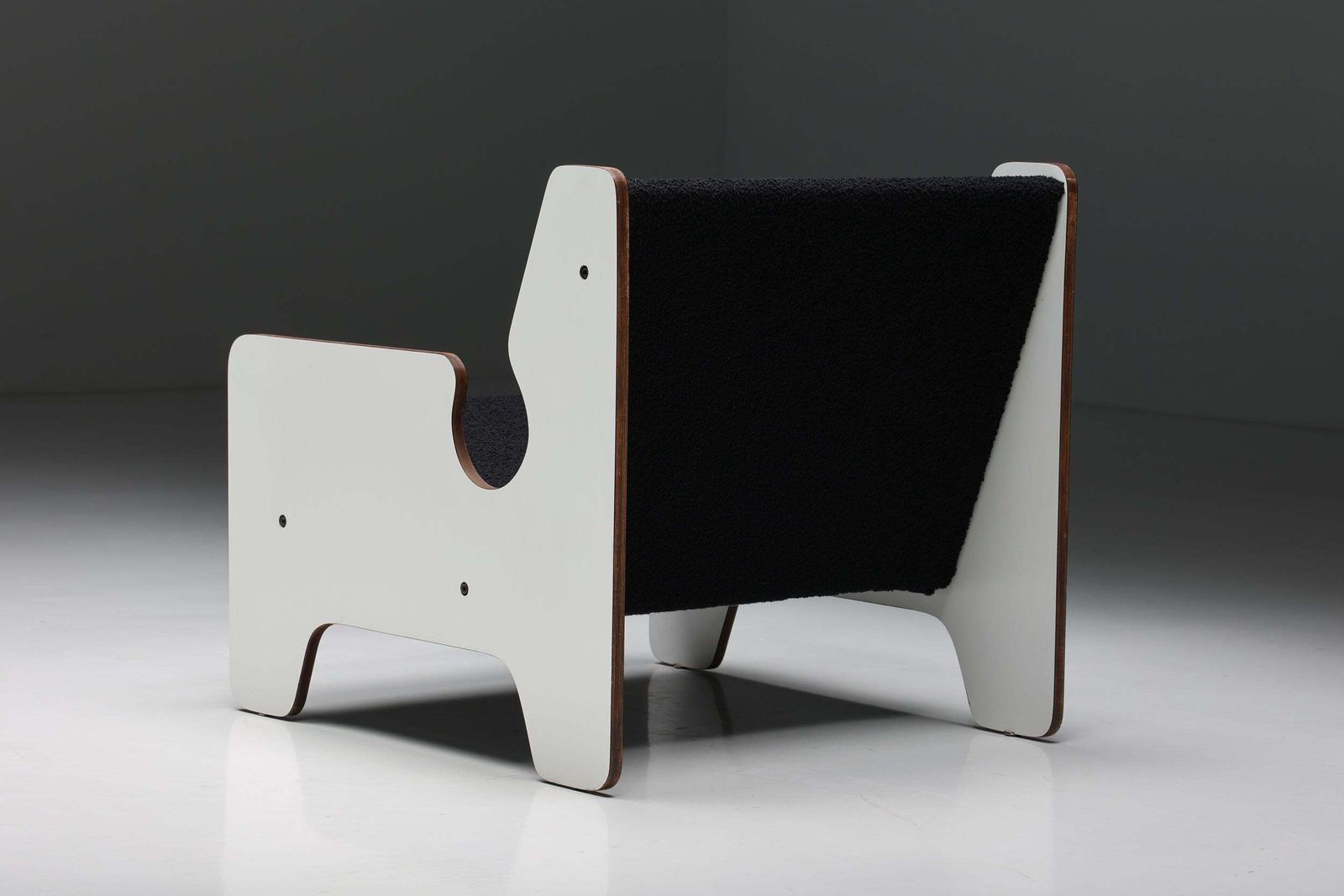 Post Modern Black & White Lounge Chair, Italy, 1970s photo vinterior