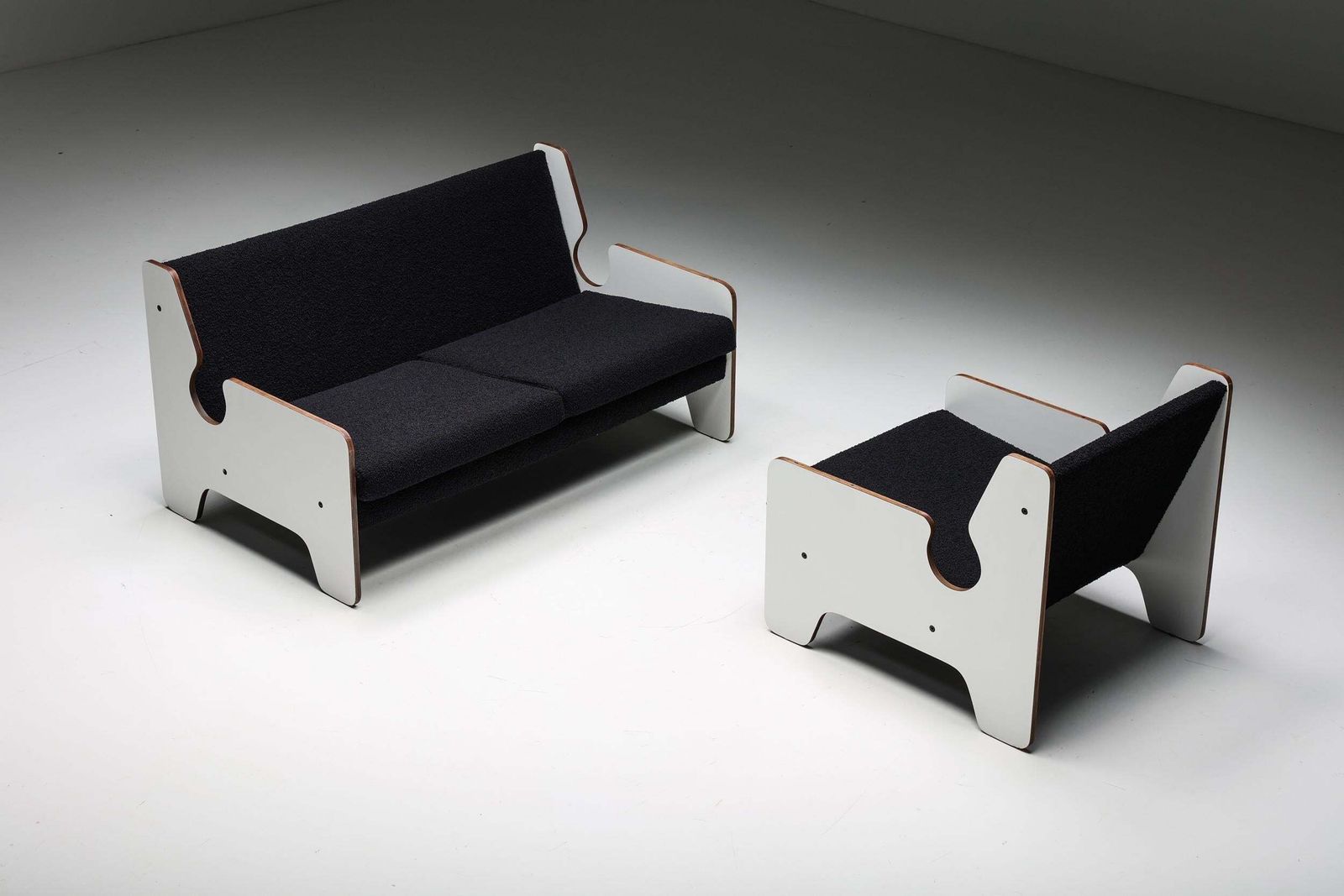 2849.0 Post Modern Black & White Lounge Chair, Italy, 1970s photo