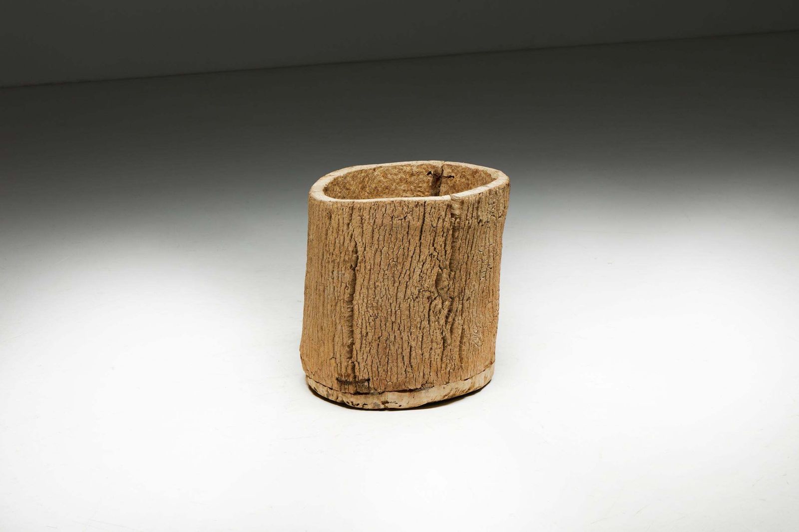 1781.0 Artisanal Tree Trunk Planter, France, 19th Century photo