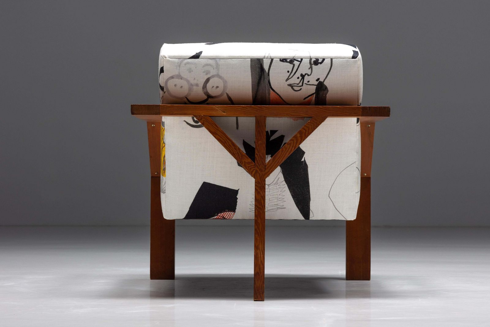 Dutch Modernist Chair In Pierre Frey Fabric, 1960s photo for sale