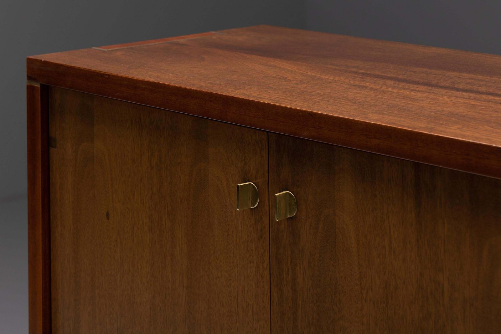 Walnut And Brass Cabinet By Pierre Balmain, France, 1980s photo Furniture