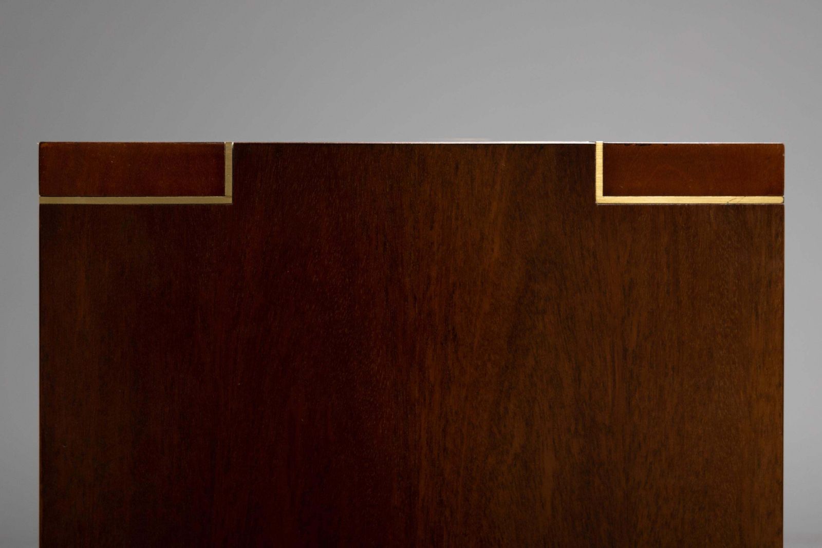 Walnut And Brass Cabinet By Pierre Balmain, France, 1980s photo vintage