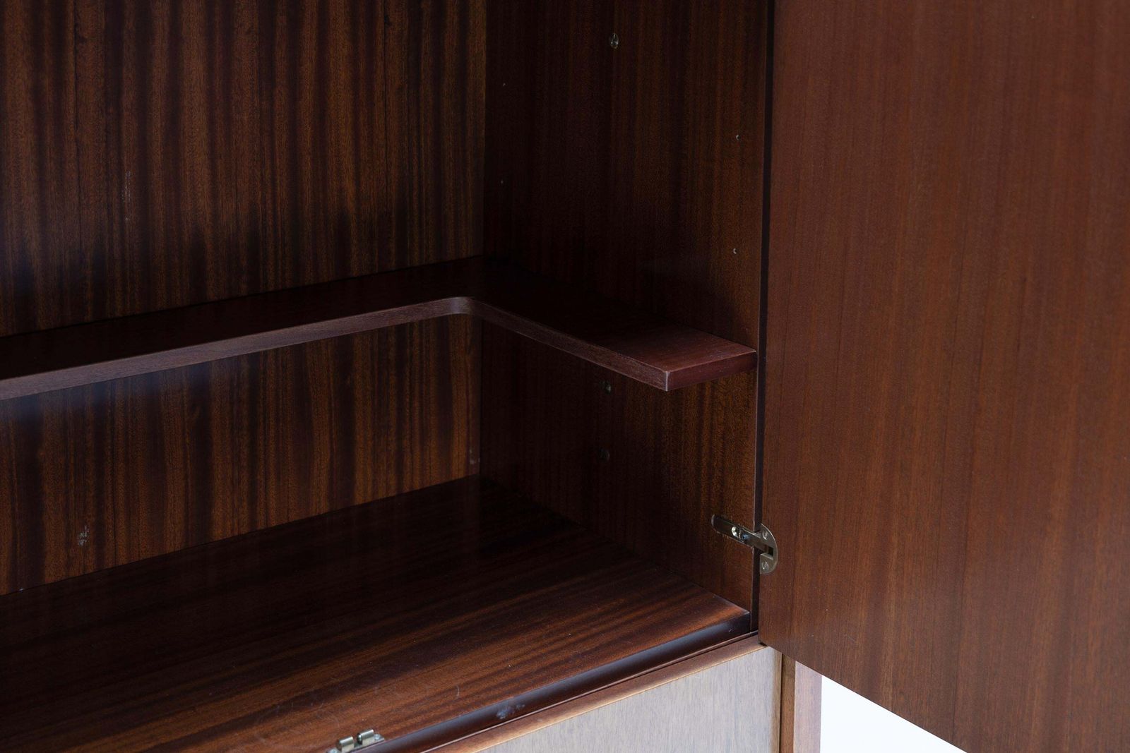 Furniture Walnut And Brass Cabinet By Pierre Balmain, France, 1980s photo