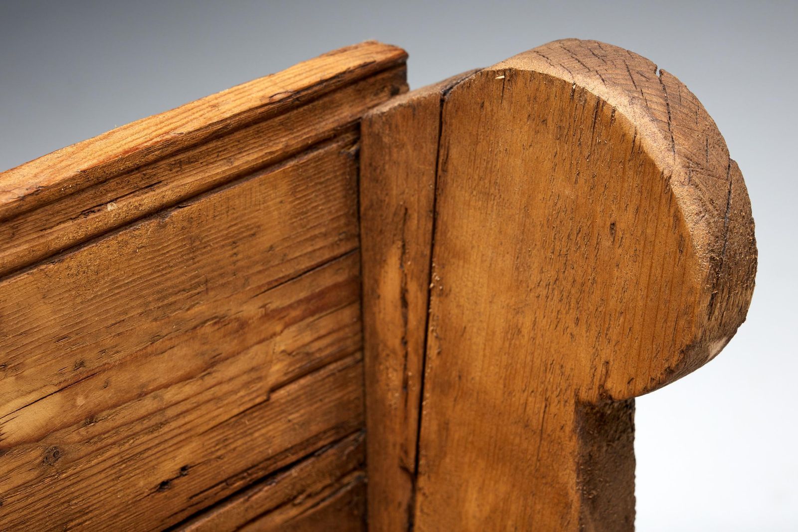 Folk Art Bench Haute Savoie, France, 19th Century photo vintage