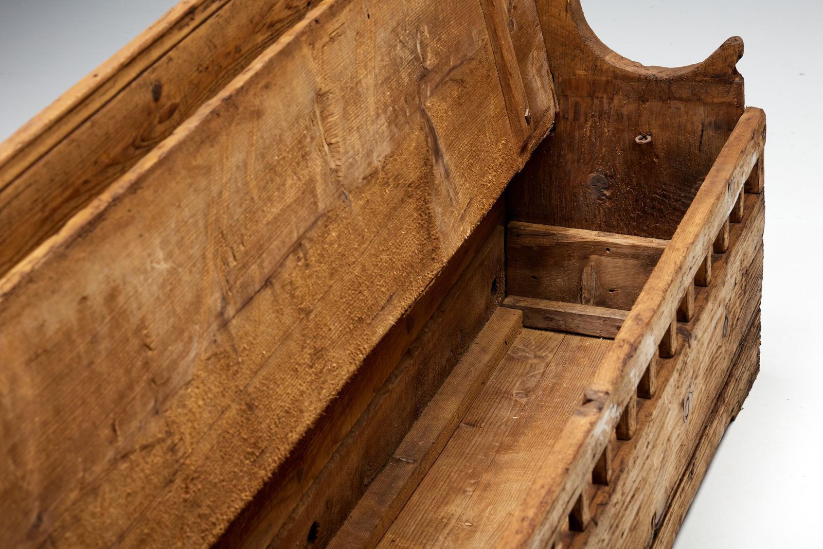 Furniture Folk Art Bench Haute Savoie, France, 19th Century photo
