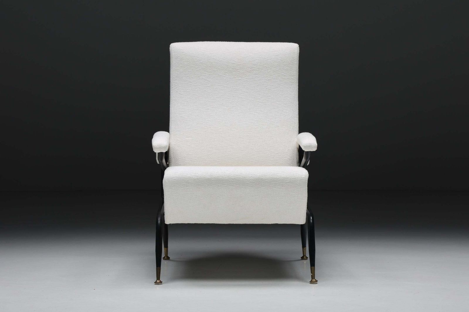 Wim Rietveld Inspired Armchairs In Off White Upholstery, Italy, 1970s photo buy