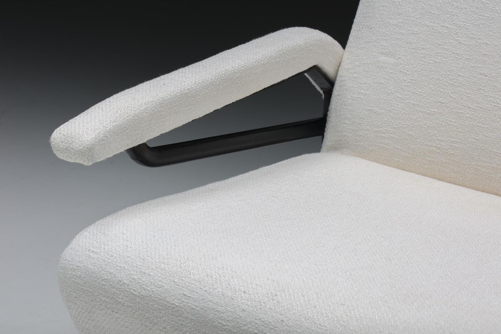 photo for sale Wim Rietveld Inspired Armchairs In Off White Upholstery, Italy, 1970s