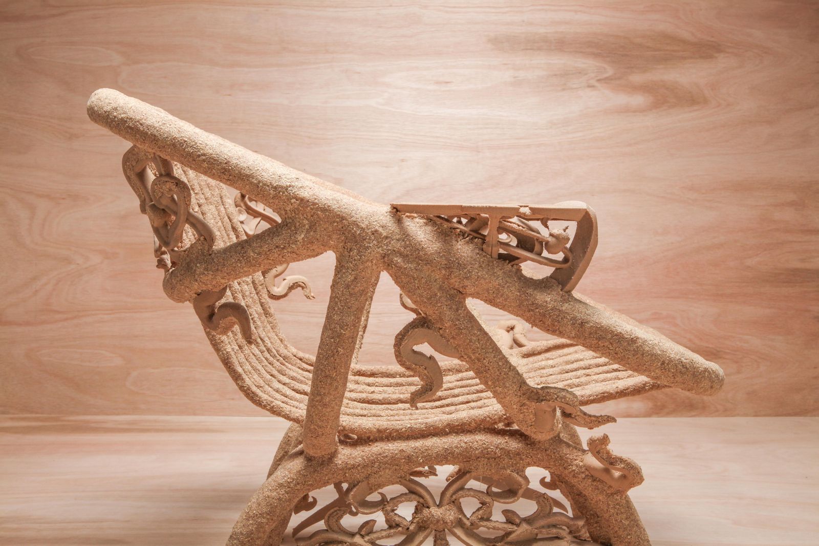 photo vintage 'Goo Lounge Chair' Wooden Chair With Ornamental Features, Schimmel & Schweikle